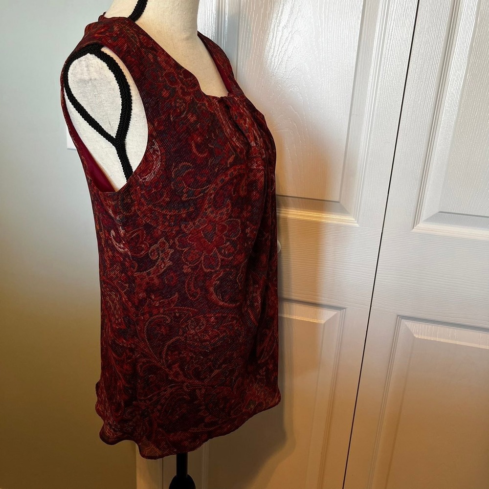 Coldwater Creek multi colored size small sleeveless blouse Tank Top side zipper - Picture 3 of 11